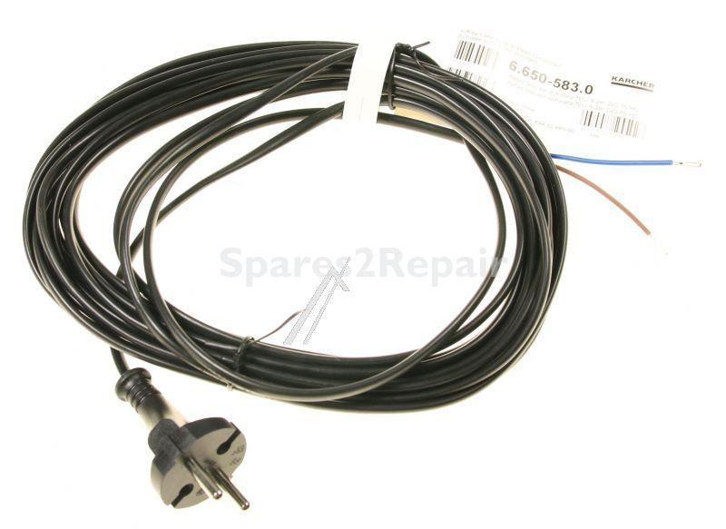 Karcher Mains Power Lead - 6 650-583 0 Cable Plug Black Eu 9 2m 2x0 75 H0