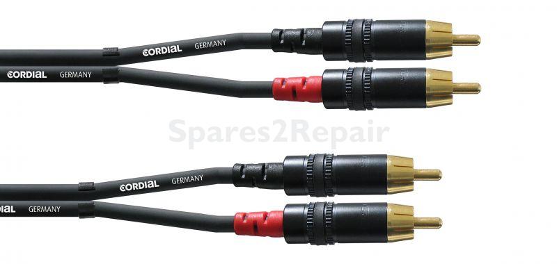 Cordial Neutrik Stereo Cable Phono Plug - Stereo-audiokabel, 2x C -stecker - 2x C -stecker, 1,5m