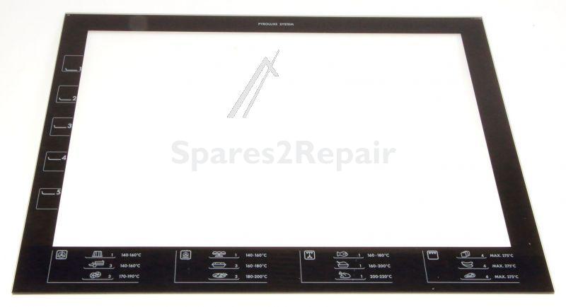 Glass Plate For Oven - 3874366093 Glass Silkscreened 504mm X 397 [Electrolux Aeg]