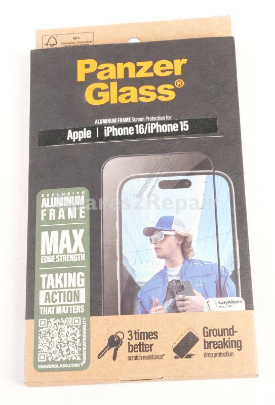Panzerglass Display Protective Film - 2849 Panzerglass Screen Protector Aluminum Frame Iphone 24 | Ultra-wide Fit