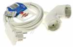 Brennenstuhl Power Supply Cable - 1161820223 Quality Plastic Extension Cable 3m H05vv-f 3g1,5 White With Double Socket + Flat Plug