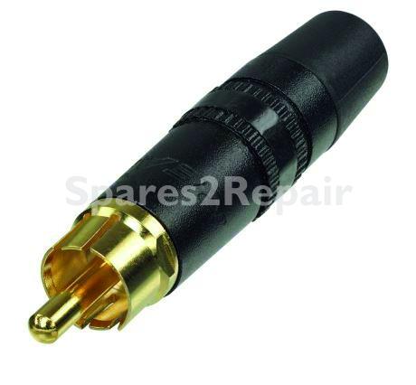 Rean Rca Plug - Gold Plated - Phono Plug Black Neutrik