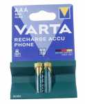 Varta Microcell-battery 1.2v - T398 58398101402 1 24v-800mah Nimh Rechargeable Aaa Pack Of 2 Varta
