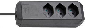 Brennenstuhl Three-way Trailing Socket - Eco-line Steckdosenleiste 3-fach Schwarz 2m *ch*