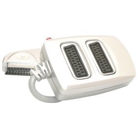 Compatible Manual Scart Switch Box - Scart Adapter- Scart Plug- 2 Scart Sockets + Silvery Switch