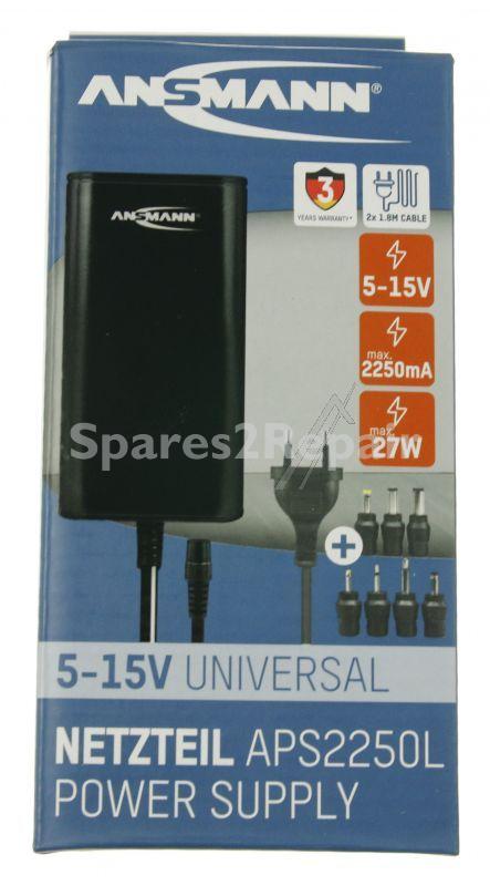 Ansmann Switch Power Supply - Aps 2250l 1201-0025 Switch Power Supply Universal 5-15v Dc Incl 7 Different Plug Types