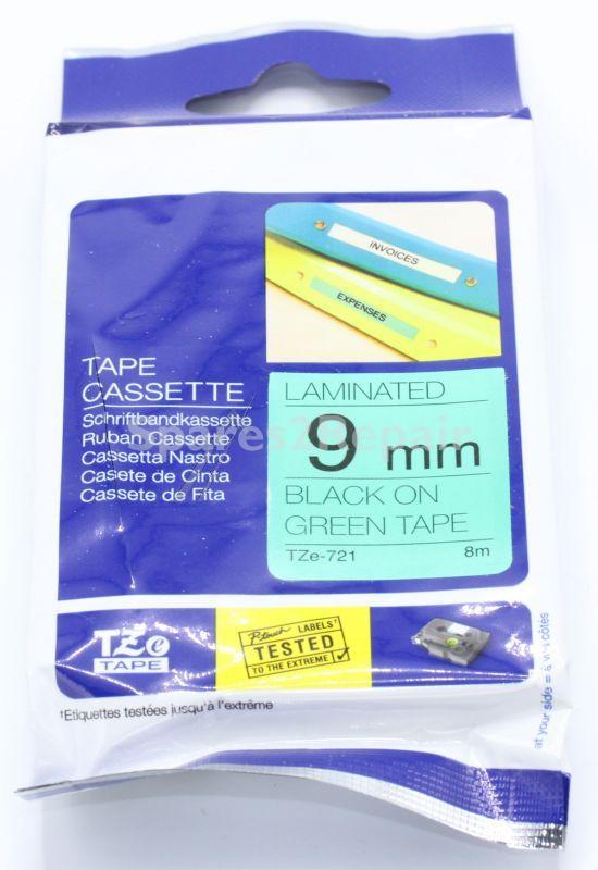 Brother Colour Cartridge - Tze721 Label Tape Brother Black-green 9m-8m Laminated