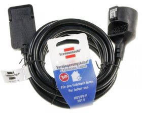 Brennenstuhl Power Supply Cable - S-kunststoff-verlangerungskabel Mit Flachstecker 3m