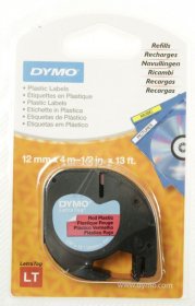 Dymo Colour Cartridge - Schriftband Schwarz Auf Rot 12mm-4m Dymo Plastik-band Letra-tag