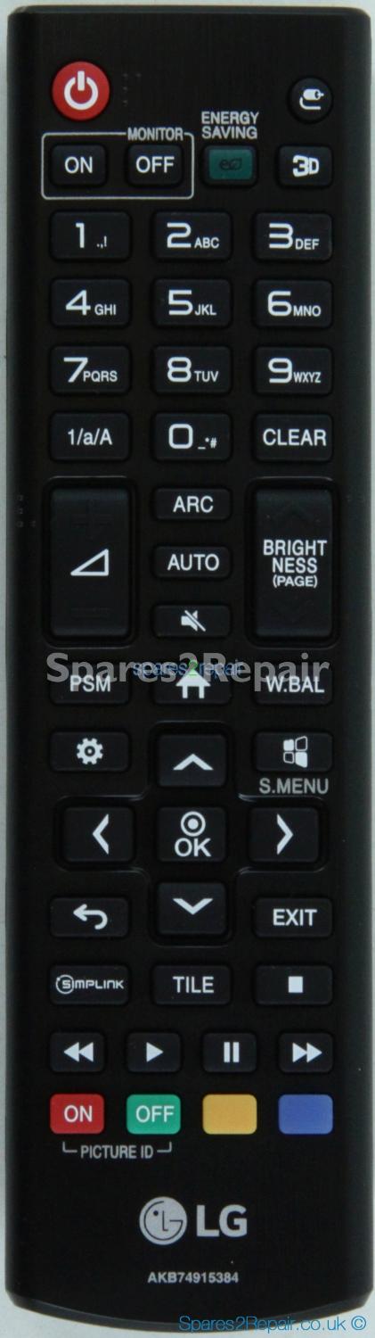 LG AKB74915384 Remote Control (Genuine)