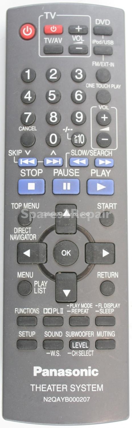 Panasonic N2QAYB000207 Remote Control (Original)